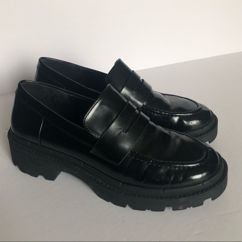 Zara Platform Treaded Sole Loafers